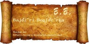 Bajári Boglárka névjegykártya